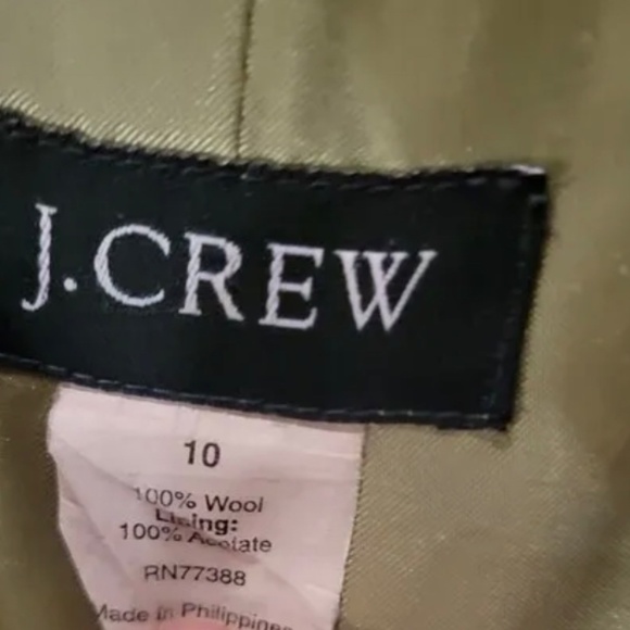 J. Crew wool pea coat. button up, fully lined, size 10 - Picture 5 of 5